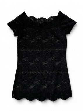 Off the shoulder black lace top